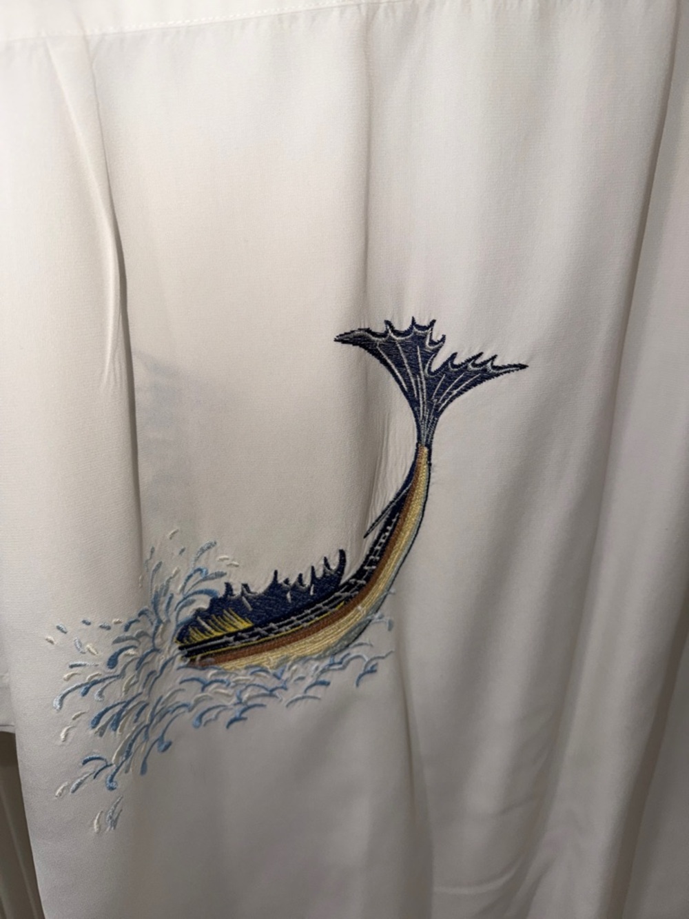 Tommy Bahama White Short-Sleeve Button-Down with Marlin Embroidery